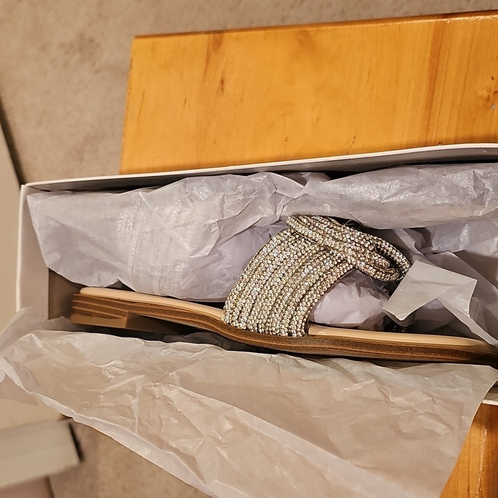 A New Day Women's Beige and Metallic Sandals - Picture 4 of 5